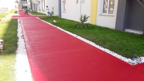 Bahçe Zemin Boyama ve Site İçi Yürüyüş Yolu Çizimi