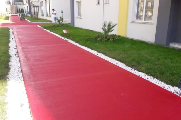 Bahçe Zemin Boyama ve Site İçi Yürüyüş Yolu Çizimi