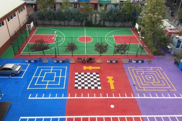 "Okul Bahçesi Boyama Uygulaması - Görkem Trafik"