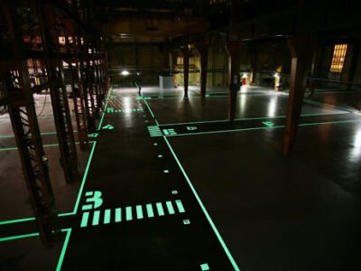 Fabrika Yol Çizgi Fosforlu Boya Uygulaması - 1. Sınıf İSG İşaretlemeleri