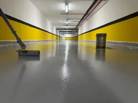 Görkem Trafik fabrika ve lojistik için dayanıklı epoksi zeminler uygulaması